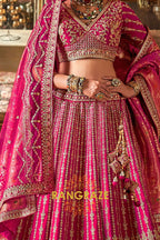The Royal Fuchsia Heritage Bridal Silk Lehenga
