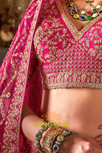 The Royal Fuchsia Heritage Bridal Silk Lehenga