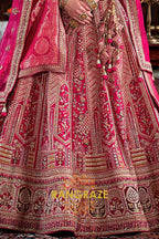 Magenta Majesty Double-Dupatta Bridal Silk Lehenga – A Fairytale of Grande