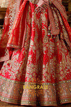 Vermilion Royale Bridal Silk Lehenga