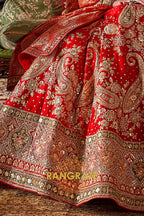 Vermilion Royale Bridal Silk Lehenga