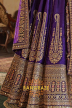 Imperial Purple Double-Dupatta Bridal Silk Lehenga – A Royal Tapestry of Elegance