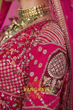 Magenta Majesty Double-Dupatta Bridal Silk Lehenga – A Fairytale of Grande