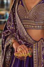 Imperial Purple Double-Dupatta Bridal Silk Lehenga – A Royal Tapestry of Elegance