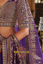 Imperial Purple Double-Dupatta Bridal Silk Lehenga – A Royal Tapestry of Elegance