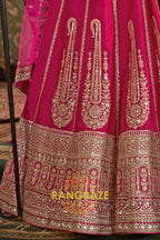 Fuchsia Radiance Double-Dupatta Bridal Silk Lehenga – A Celebration of Heritage & Modern Grace