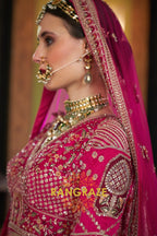 Magenta Majesty Double-Dupatta Bridal Silk Lehenga – A Fairytale of Grande