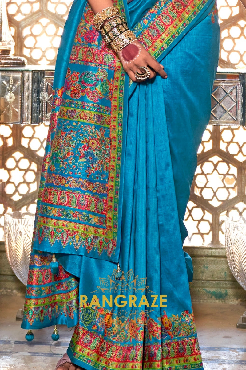 Oceanic Radiance Elegance Silk Saree