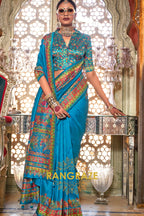 Oceanic Radiance Elegance Silk Saree