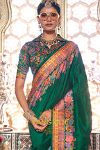 Emerald Splendor Enigma Silk Saree