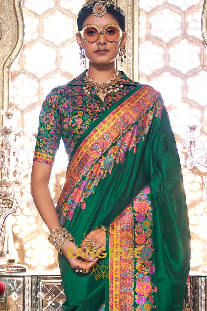 Emerald Splendor Enigma Silk Saree