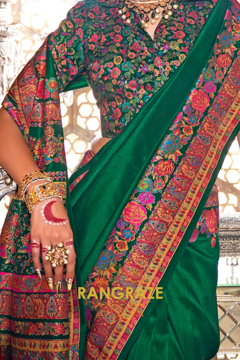Emerald Splendor Enigma Silk Saree