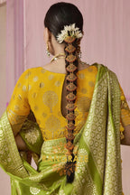 Mehendi Gold: Designer Banarasi Silk Saree