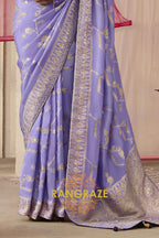 Lavender Royale: Designer Banarasi Silk Saree