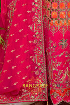 Ruby Heritage Cutwork Embroidered Bridal Lehenga with Traditional Motifs