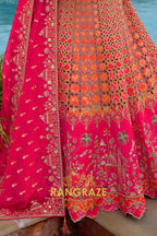 Ruby Heritage Cutwork Embroidered Bridal Lehenga with Traditional Motifs