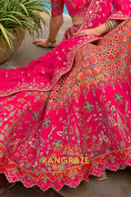 Ruby Heritage Cutwork Embroidered Bridal Lehenga with Traditional Motifs