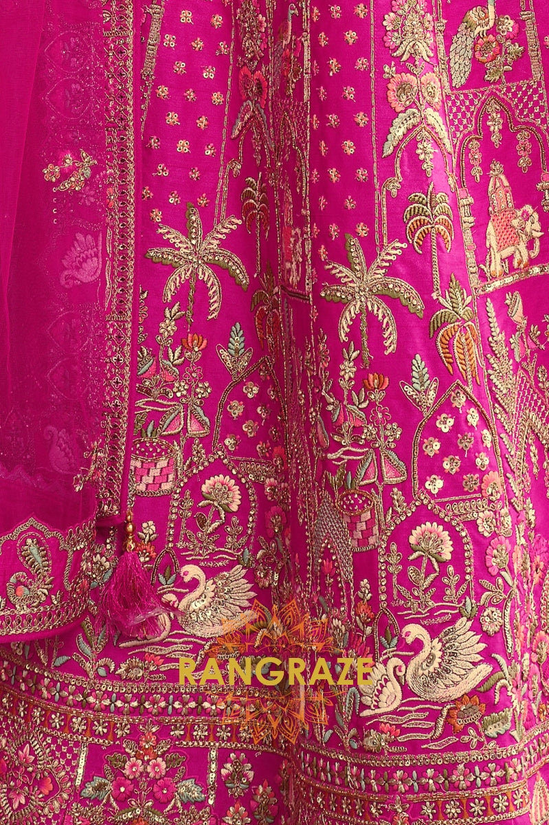 Rani Aabha Double-Dupatta Bridal Banarasi Silk Lehenga – A Symphony of Radiant Grandeur