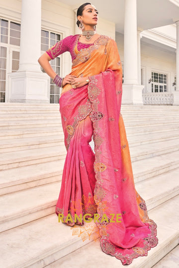 Sunset Royale Designer Crepe Jacquard Saree