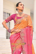 Sunset Royale Designer Crepe Jacquard Saree