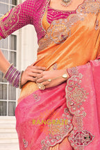 Sunset Royale Designer Crepe Jacquard Saree