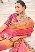 Sunset Royale Designer Crepe Jacquard Saree