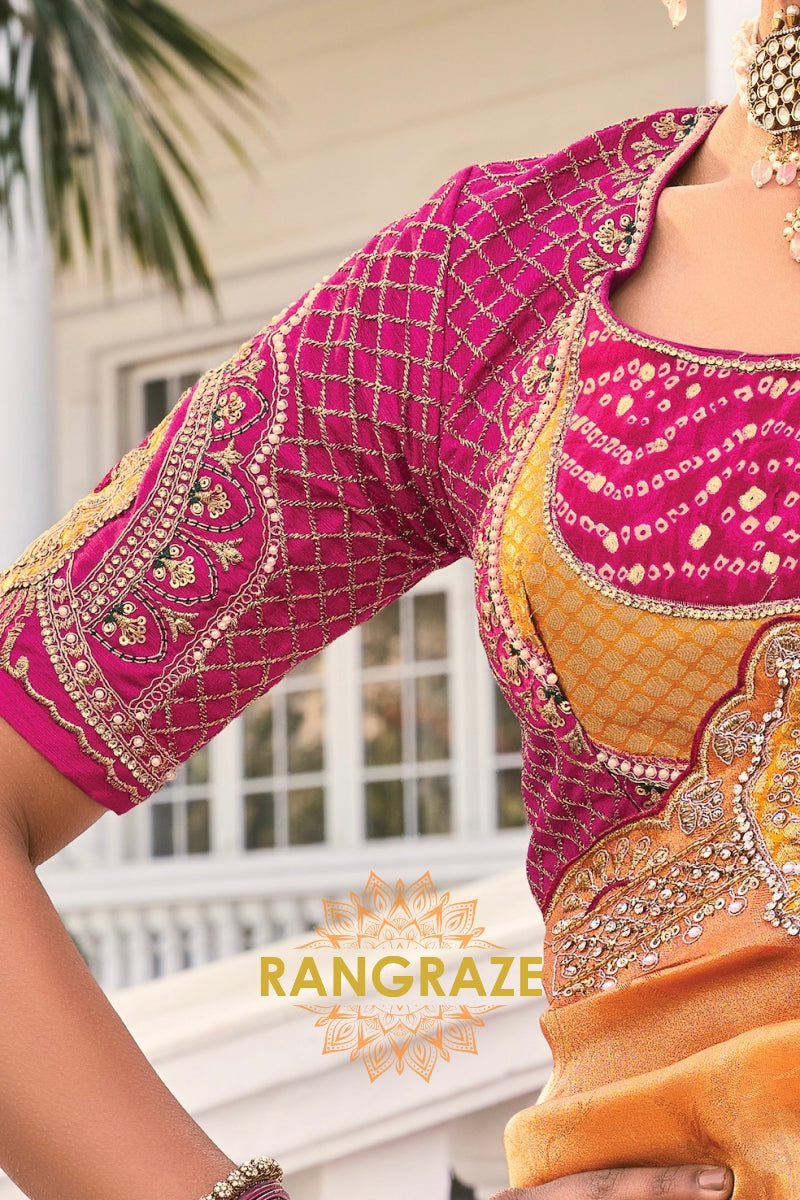 Sunset Royale Designer Crepe Jacquard Saree