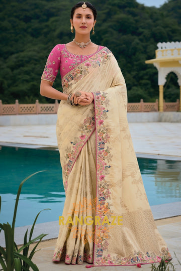 Blush Ivory Royale Designer Saree