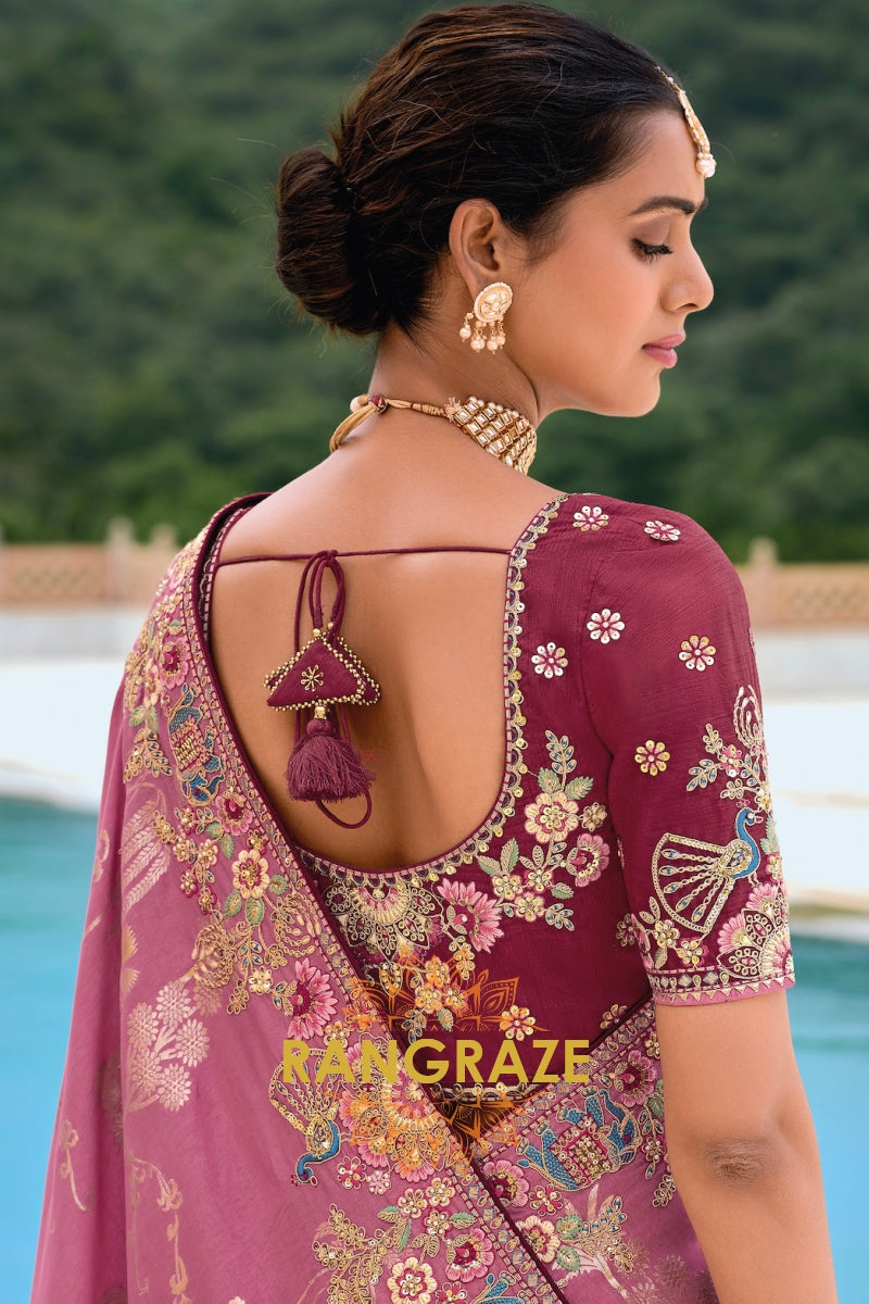 Royal Garnet Heritage Silk Saree