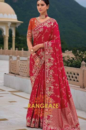 Majestic Ruby Designer Silk Saree