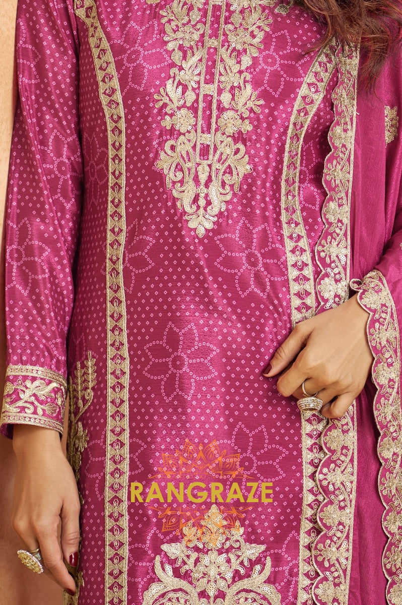 Rani Pink Regal Embroidered Suit Set