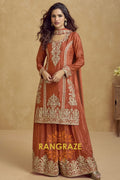 Terracotta Bloom Embroidered Suit Set