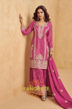 Rani Pink Regal Embroidered Suit Set