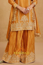 Golden Radiance Embroidered Chinon Suit Set