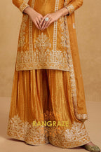 Golden Radiance Embroidered Chinon Suit Set