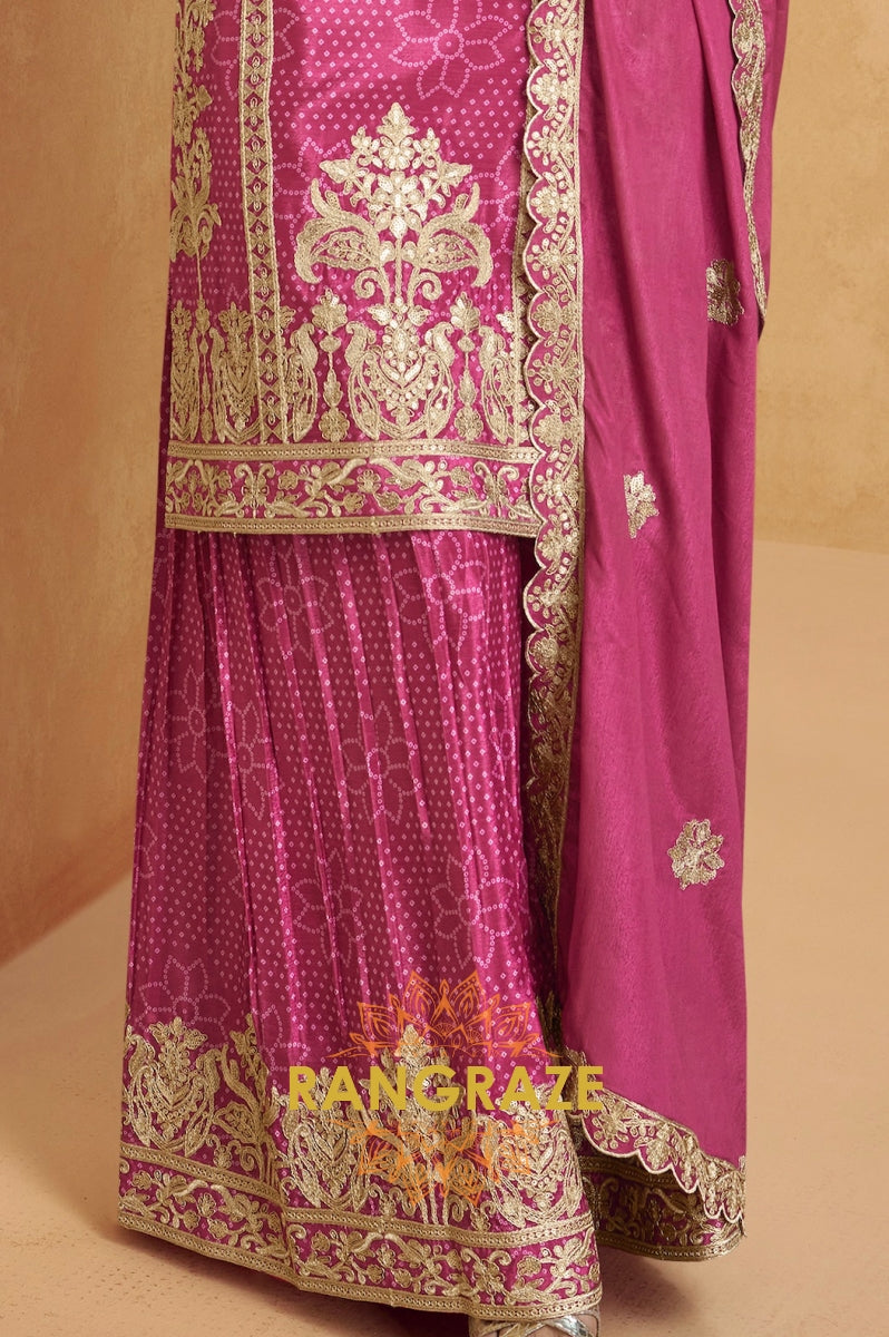 Rani Pink Regal Embroidered Suit Set