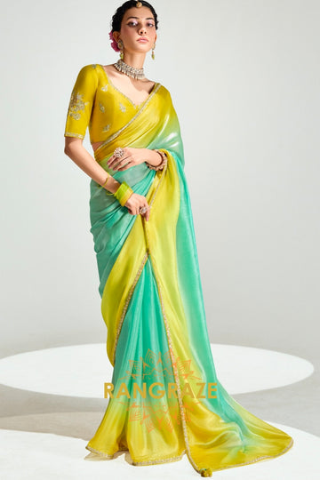 Sunshine Meadow Organza Silk Saree