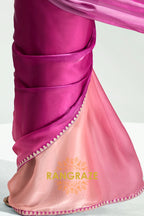 Fuchsia Bloom Organza Tissue Silk Saree