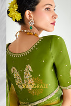 Meadow Glow Organza Tissue Silk Saree
