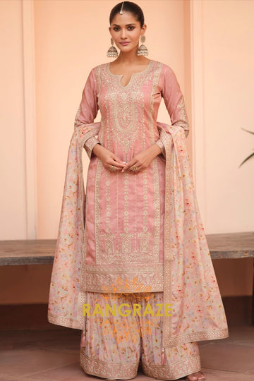 Blush Petal Simar Silk Embroidered Sharara Suit Set – Grace in Every Thread
