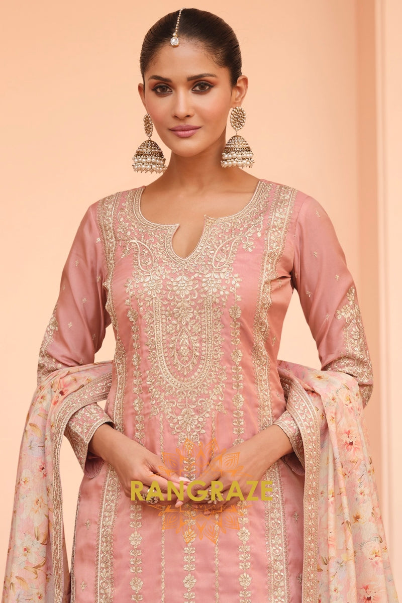 Blush Petal Simar Silk Embroidered Sharara Suit Set – Grace in Every Thread