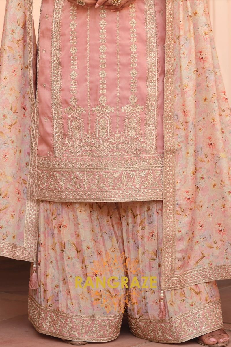 Blush Petal Simar Silk Embroidered Sharara Suit Set – Grace in Every Thread