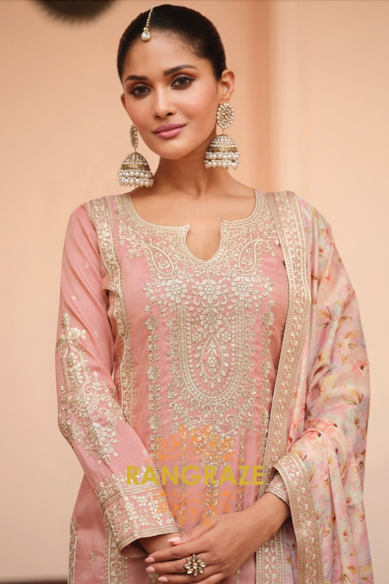 Blush Petal Simar Silk Embroidered Sharara Suit Set – Grace in Every Thread