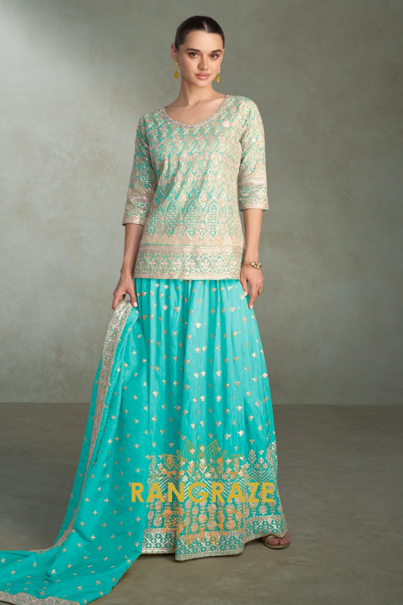 Aqua Opulence Suit Set – Graceful Glistening and Timeless