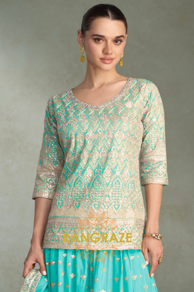 Aqua Opulence Suit Set – Graceful Glistening and Timeless