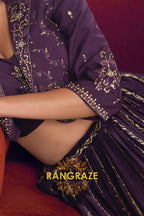Deep Plum Embroidered Lehenga Set