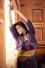 Deep Plum Embroidered Lehenga Set