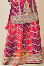 Stunning Pink and Purple Sarara Style Suit Set