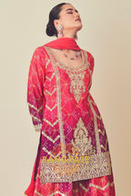 Stunning Pink and Purple Sarara Style Suit Set