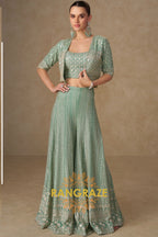 RangRaze Noor-E-Sahil Premium Georgette Embroidered Palazzo Suit Set